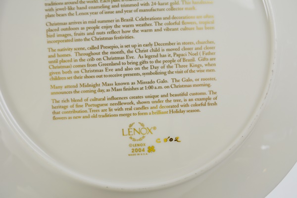 Lenox 2004 Brazil Christmas Trees Around The World Collector Plate