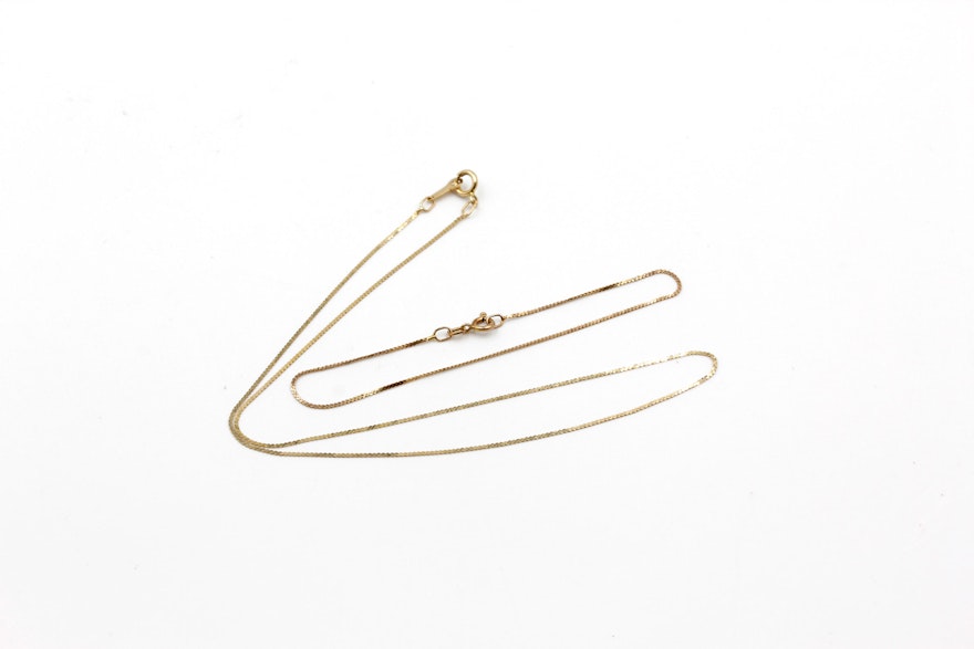 14K Yellow Gold Curb Chain Necklace and Bracelet