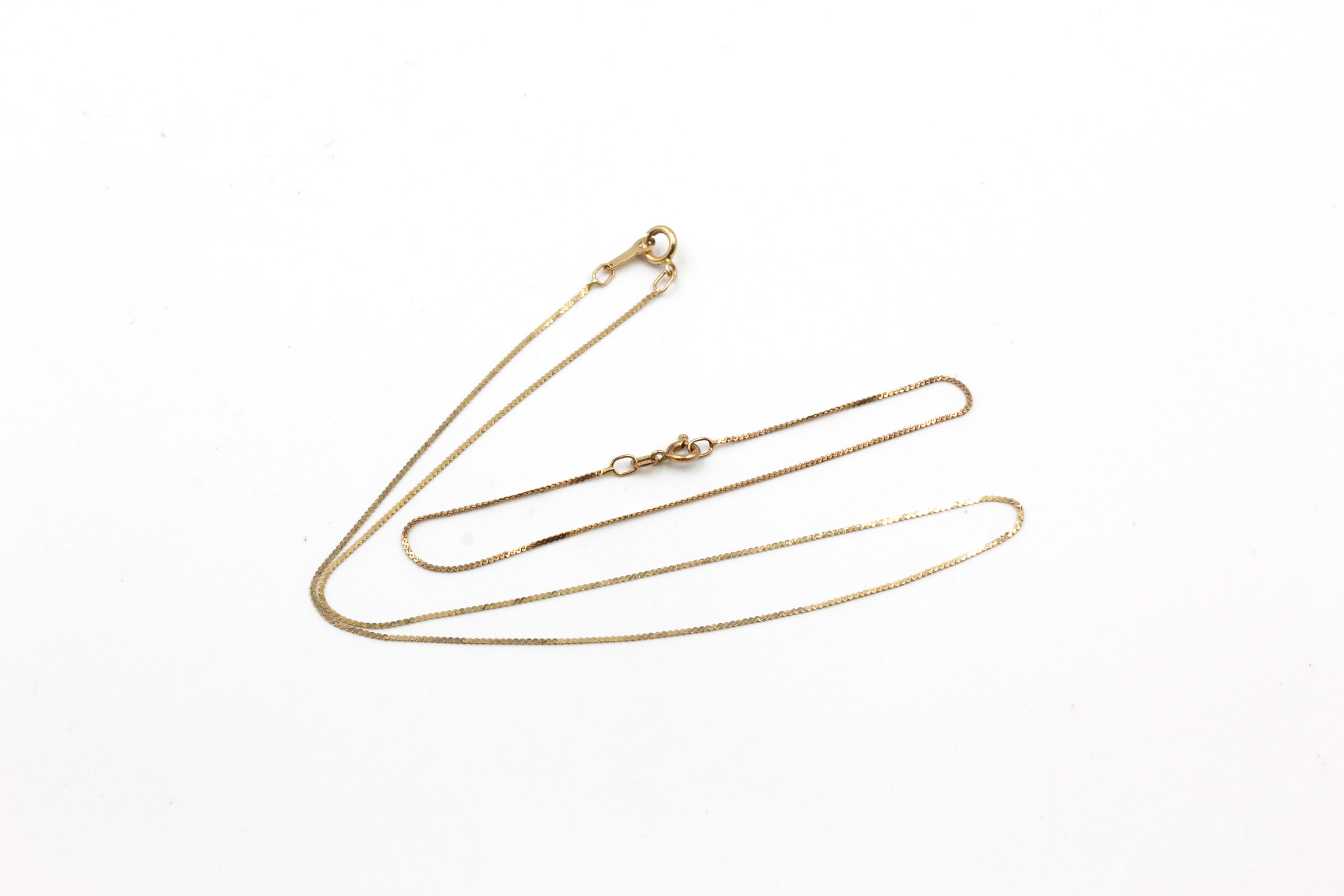 14K Yellow Gold Curb Chain Necklace and Bracelet