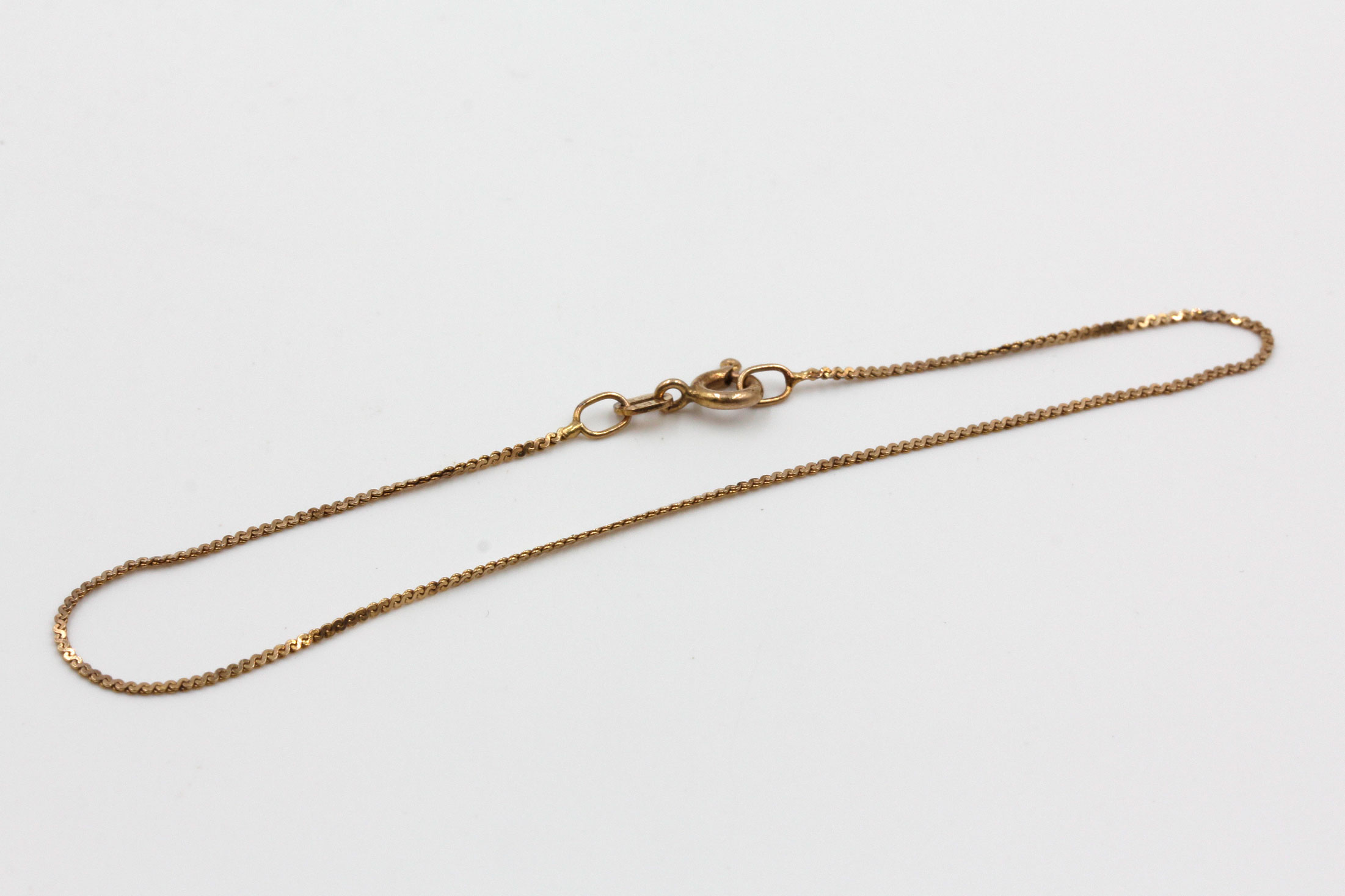 14K Yellow Gold Curb Chain Necklace and Bracelet