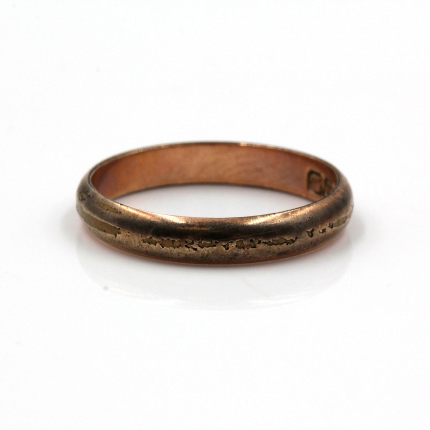 Antique 18K Yellow Gold Plate Band