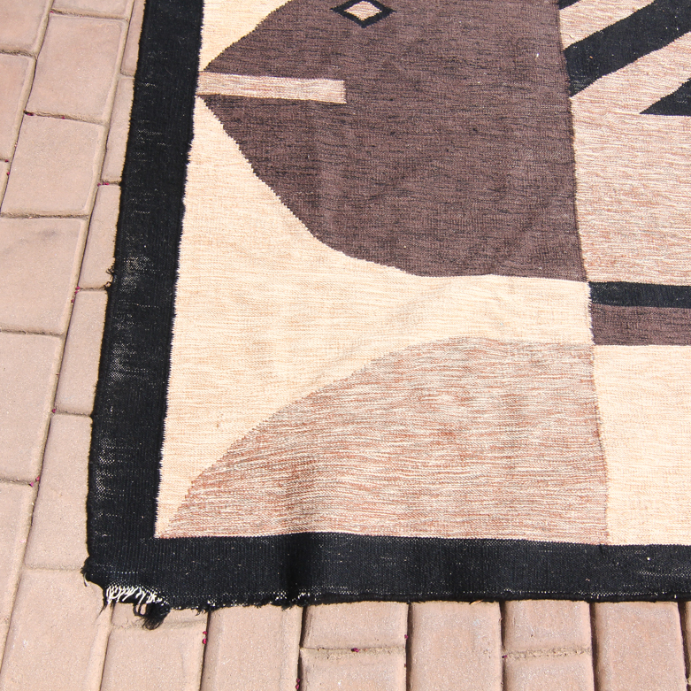 Vintage French Modern Woven Rug