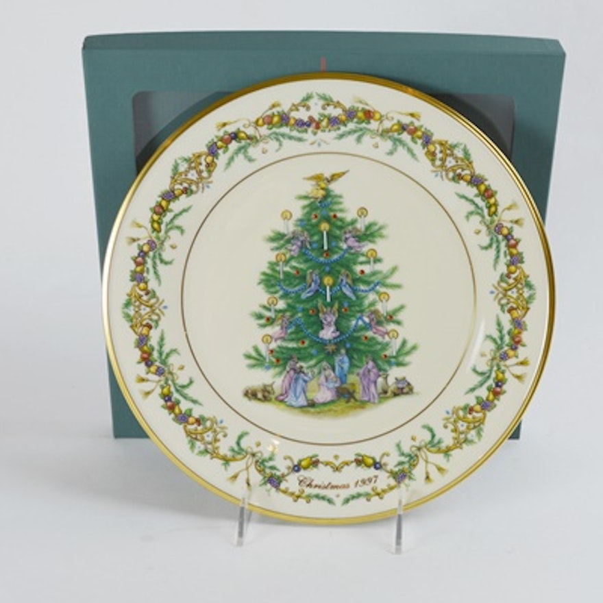 Lenox 1997 Italy Christmas Trees Around The World Collector Plate