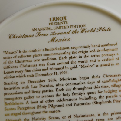 Lenox 1999 Mexico Christmas Trees Around The World Collector Plate