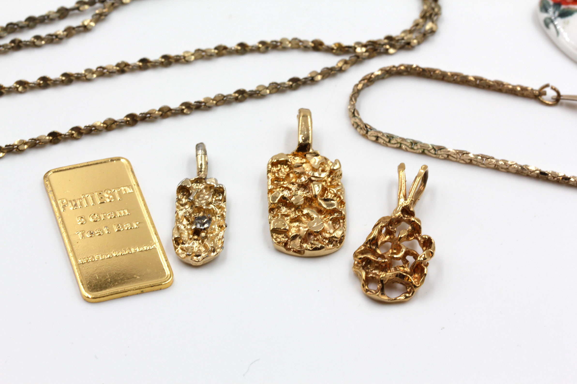 Gold Plated Chain Necklaces, Bracelets, and Pendants