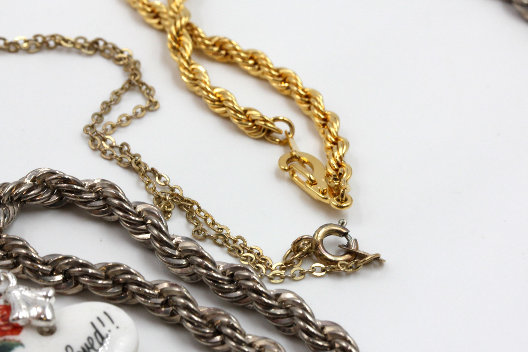 Gold Plated Chain Necklaces, Bracelets, and Pendants