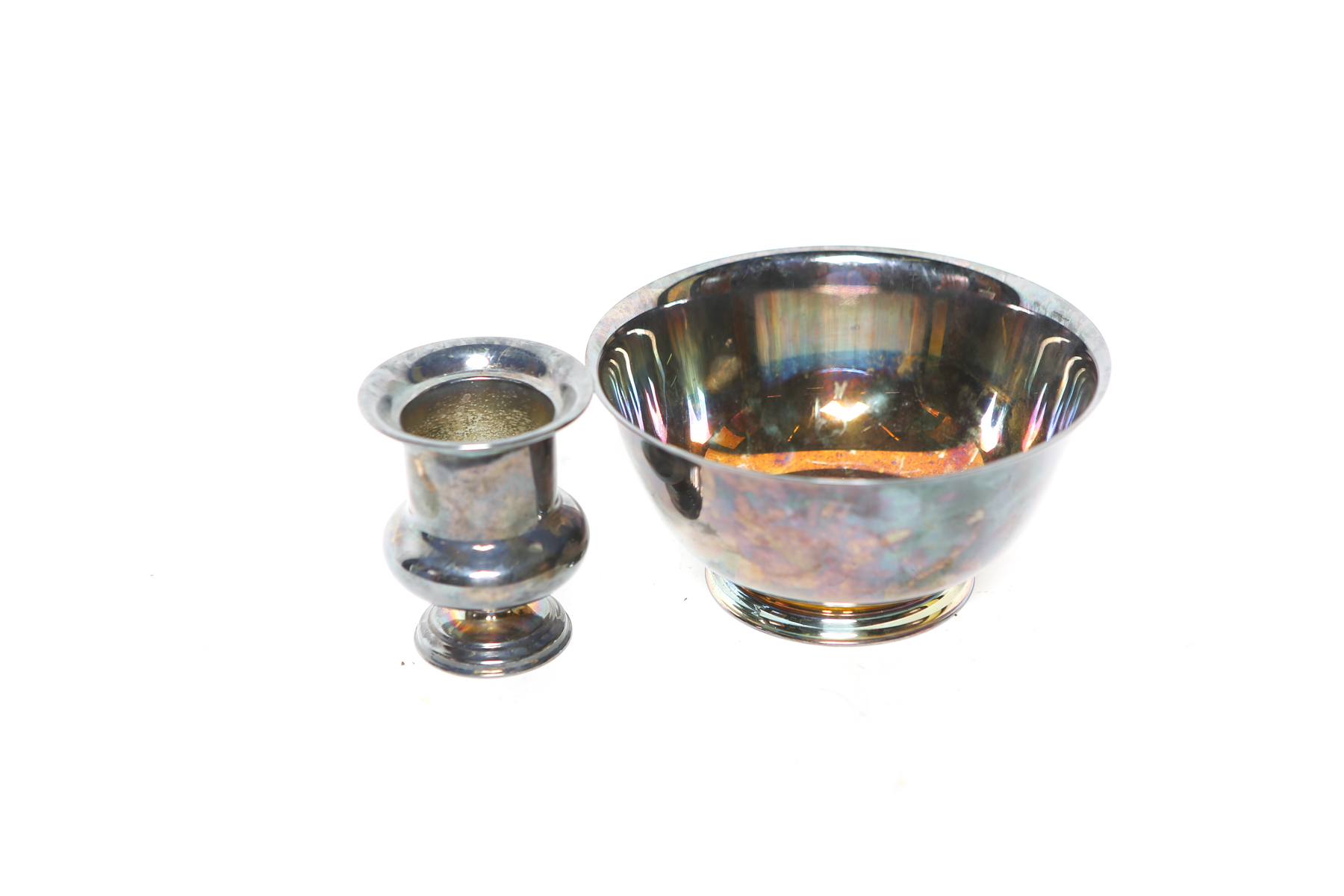 Silver Plate Revere Style Bowl and Toothpick Holder