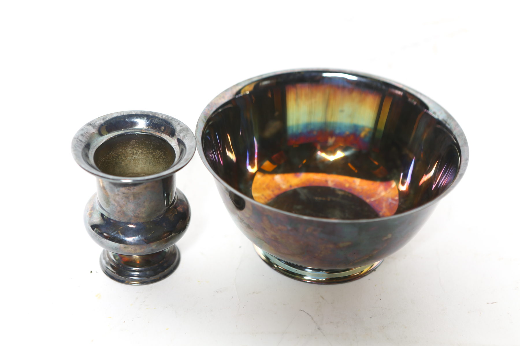 Silver Plate Revere Style Bowl and Toothpick Holder