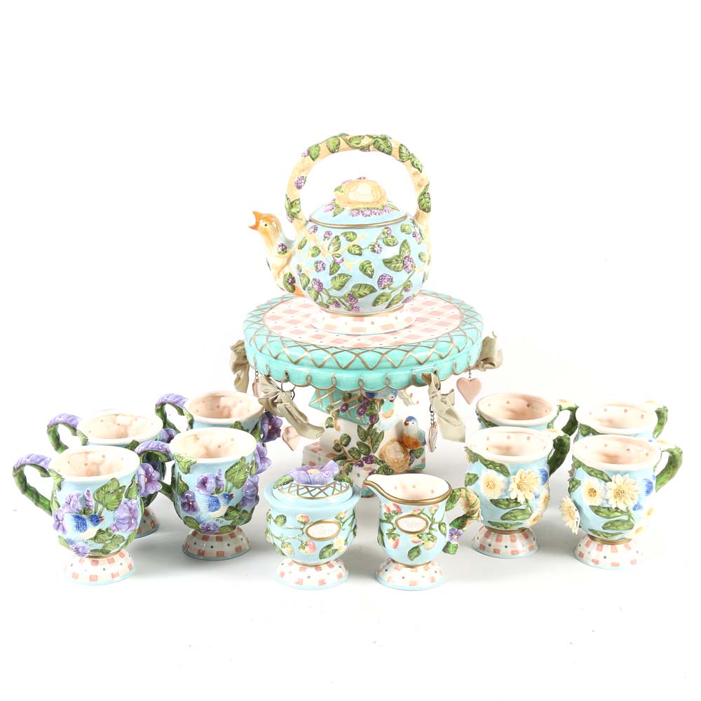 Elaine Voghelle for Silvestri "Whispering Gardens" Tea Set