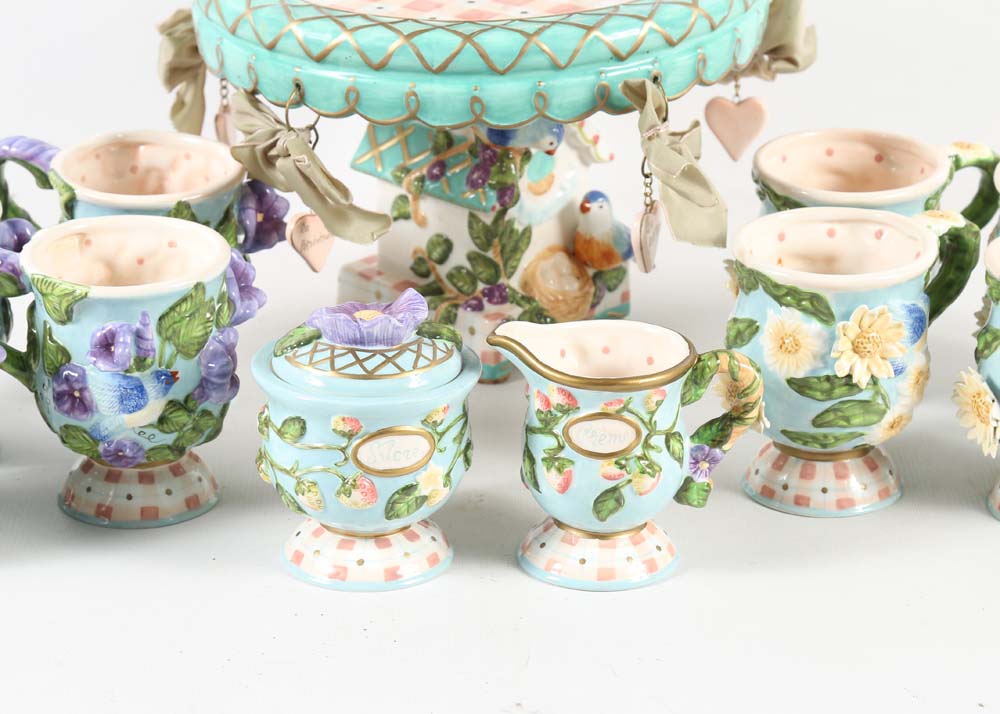 Elaine Voghelle for Silvestri "Whispering Gardens" Tea Set