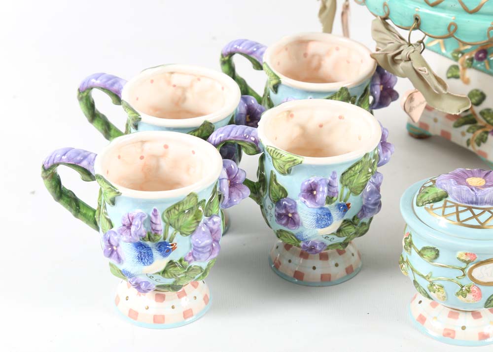 Elaine Voghelle for Silvestri "Whispering Gardens" Tea Set