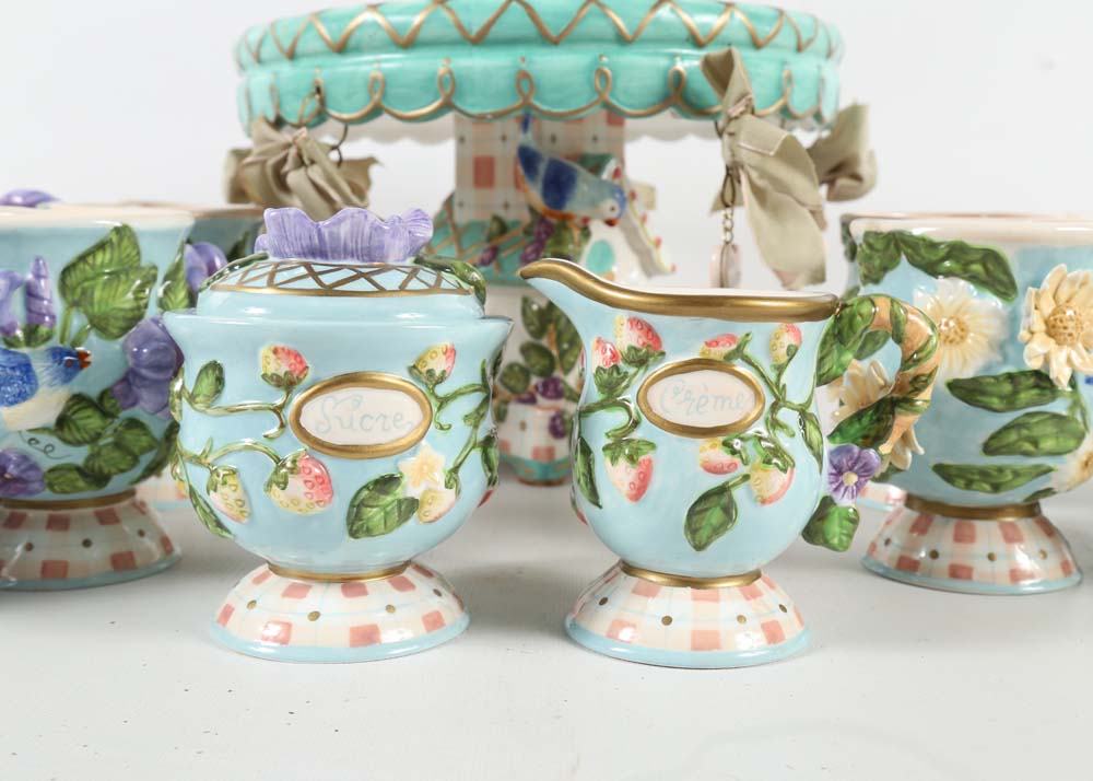 Elaine Voghelle for Silvestri "Whispering Gardens" Tea Set
