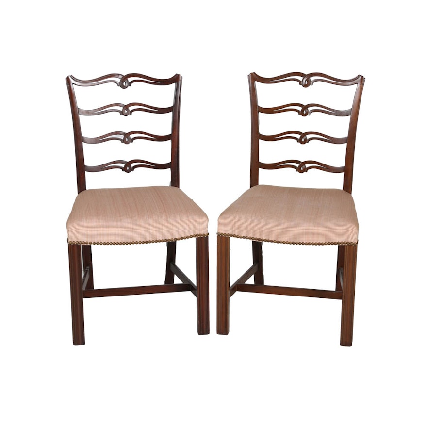 Chippendale Style Ribbon Back Side Chairs