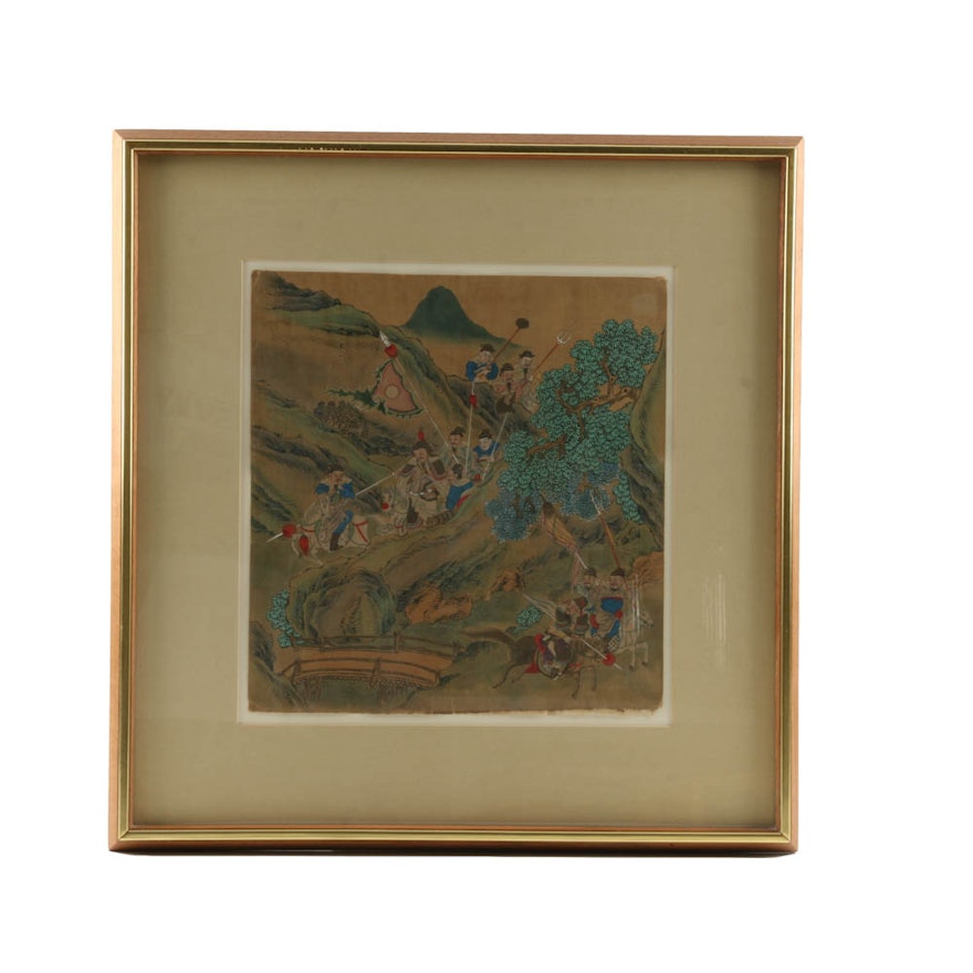 Framed Chinese Painting on Silk