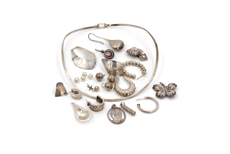 800 and Sterling Silver Scrap Jewelry