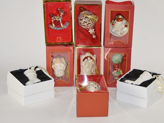 Lenox and Pandora Porcelain Christmas Ornaments