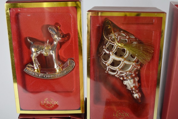 Lenox and Pandora Porcelain Christmas Ornaments