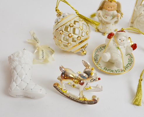 Lenox and Pandora Porcelain Christmas Ornaments