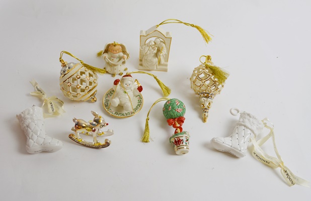 Lenox and Pandora Porcelain Christmas Ornaments