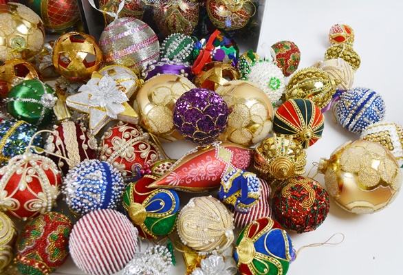 Cloth and Sequin Christmas Ornaments