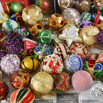 Cloth and Sequin Christmas Ornaments