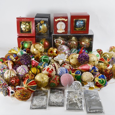 Cloth and Sequin Christmas Ornaments