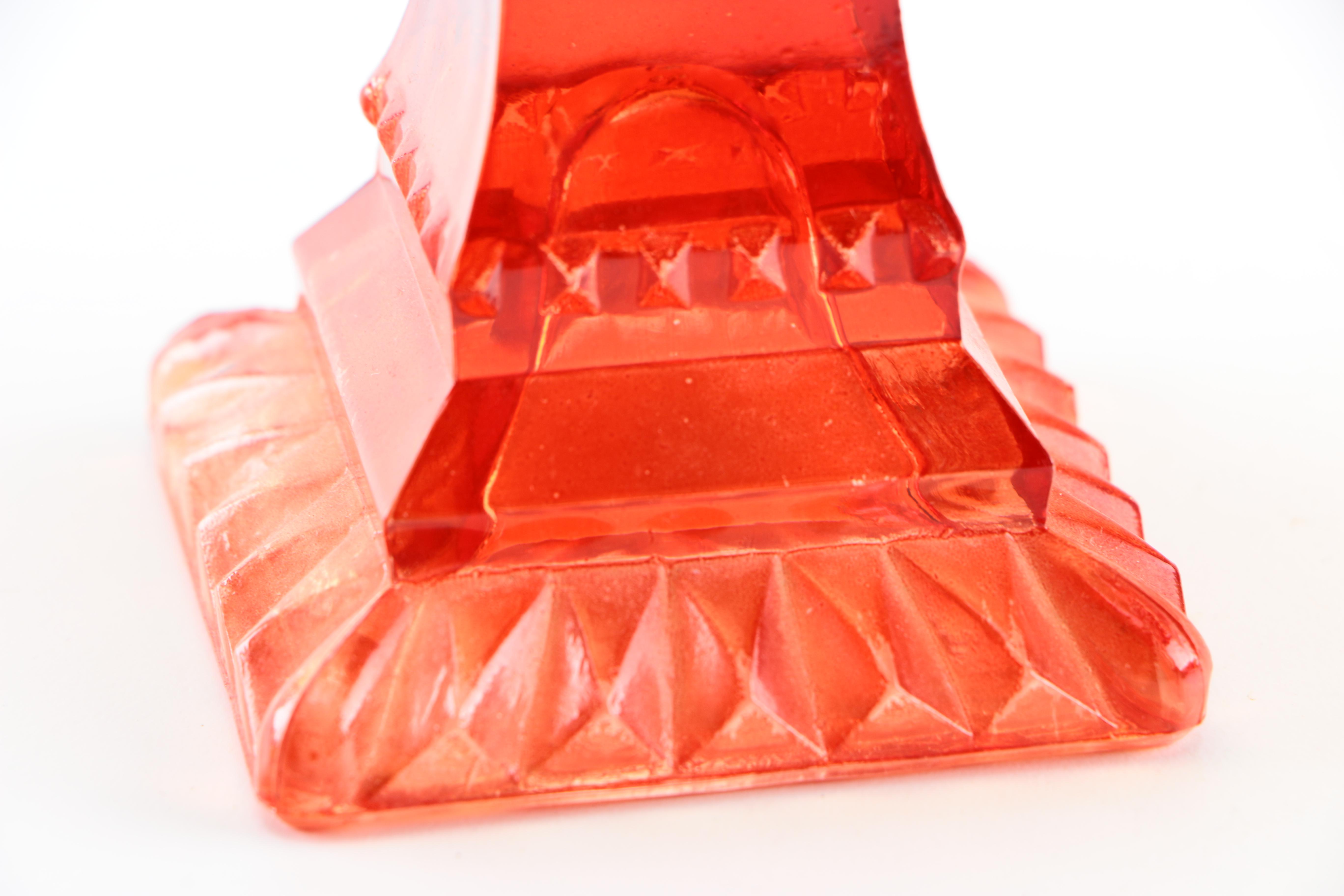 Vintage Amberina Glass Candy Dish