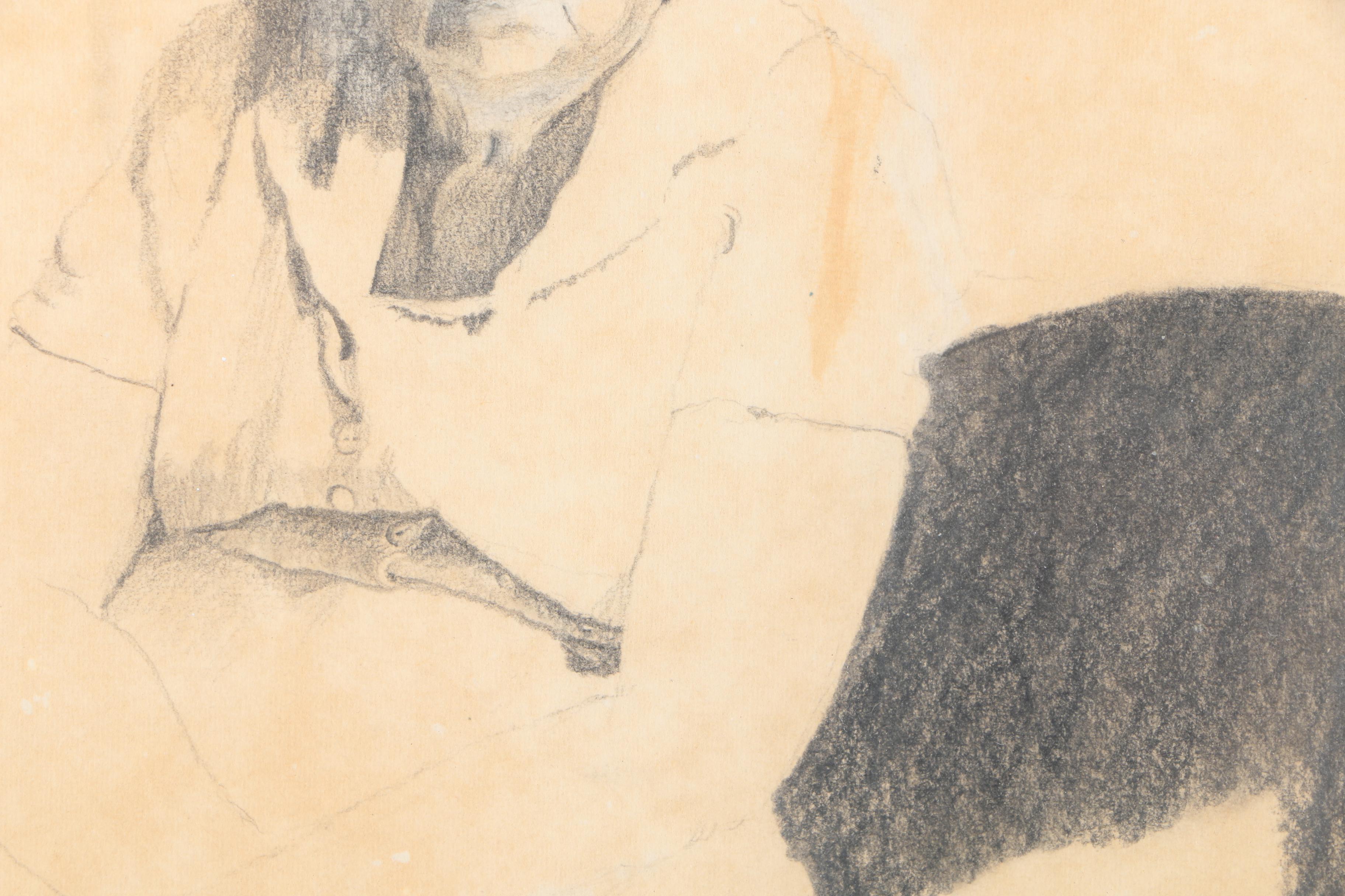 Jeff McEntire Graphite Drawing Of Elderly Woman