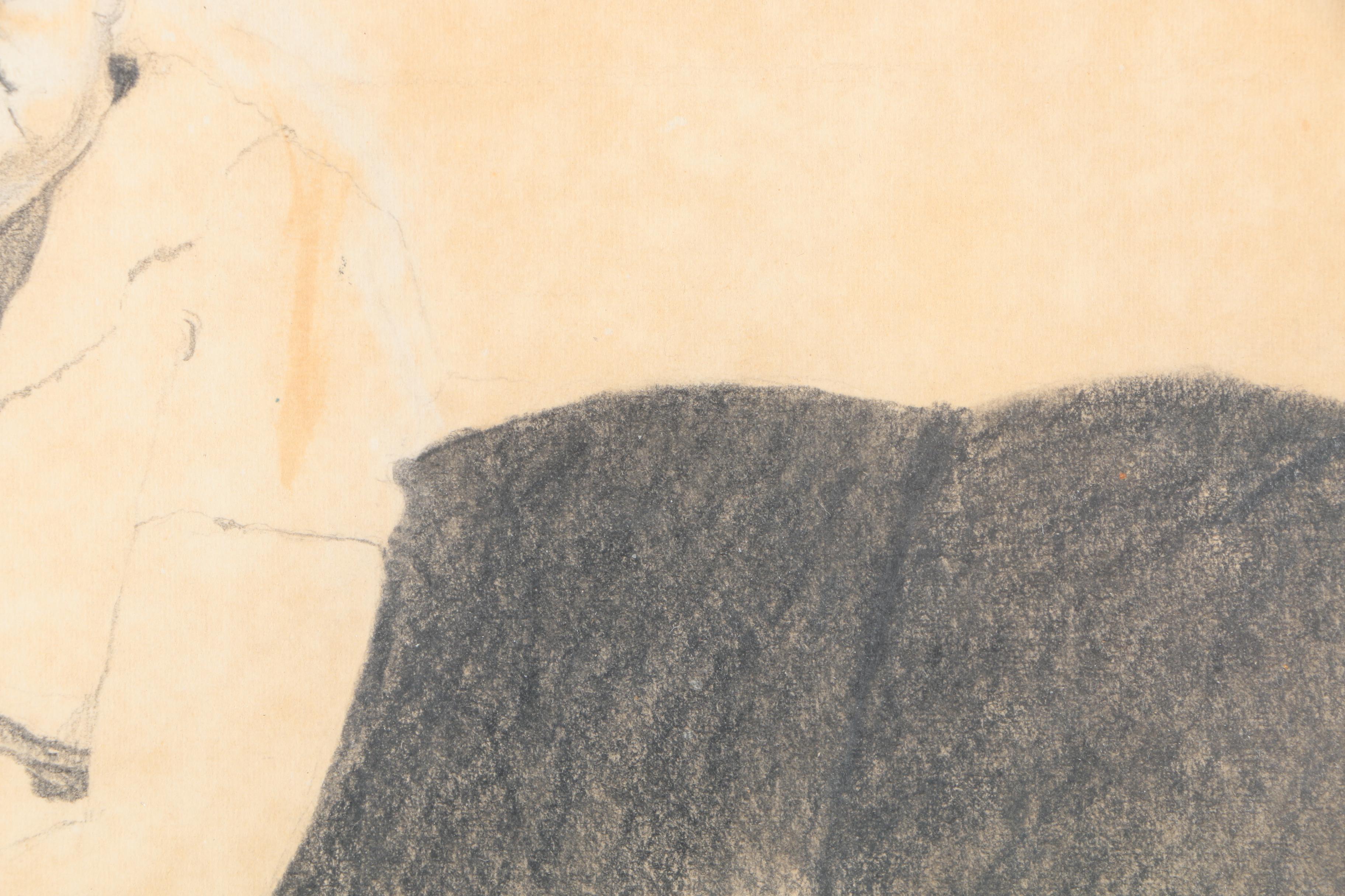 Jeff McEntire Graphite Drawing Of Elderly Woman