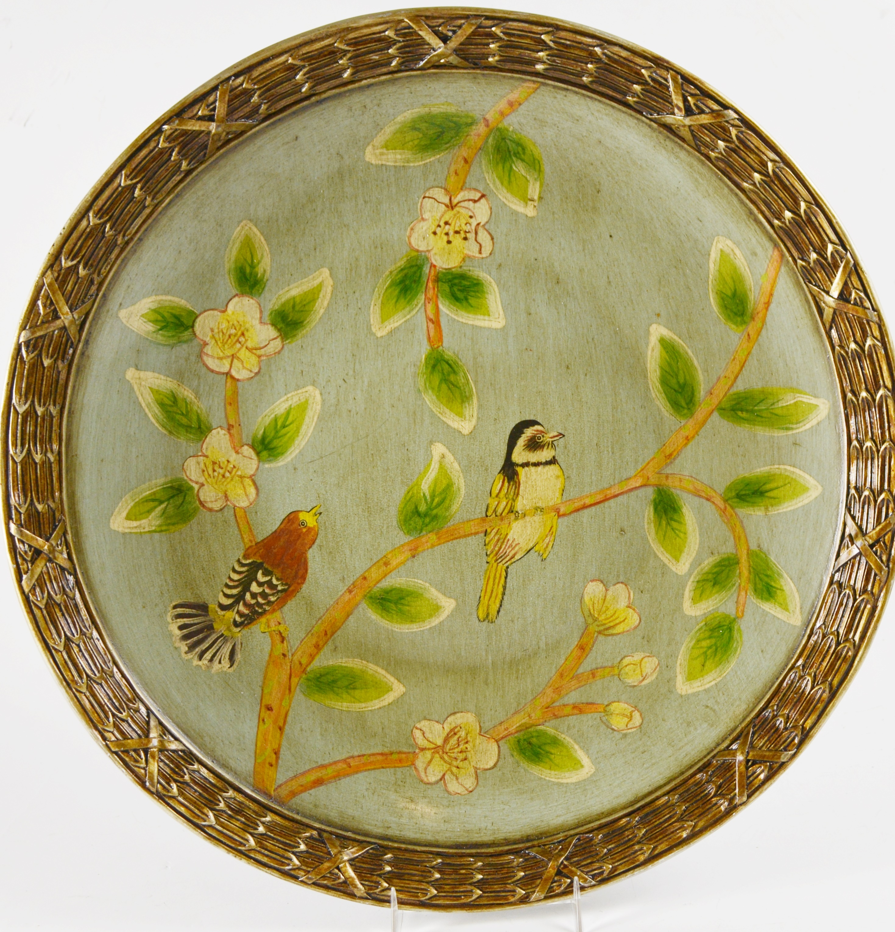 Painted Bird Bowl Decor