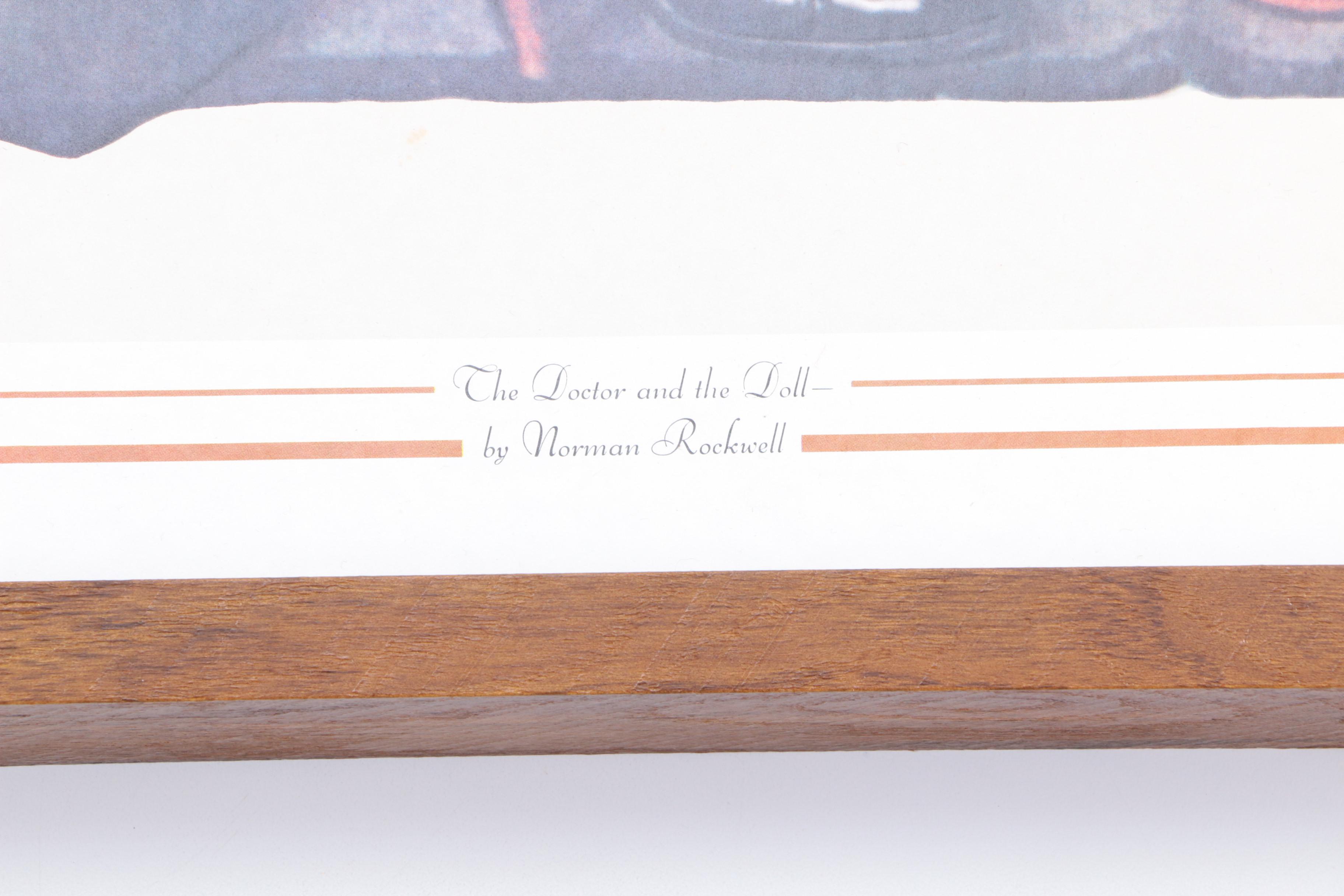 Wall Clock Featuring Norman Rockwell's "The Doctor and the Doll"