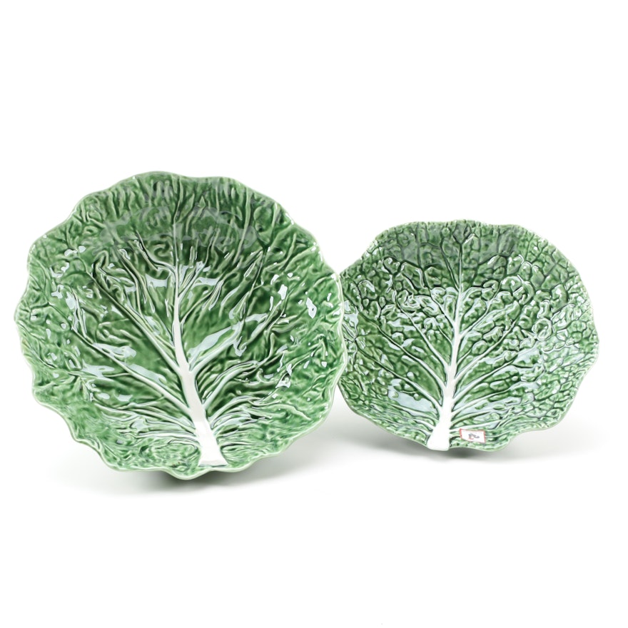 Bordallo Pinheiro "Cabbage Green" Bowls