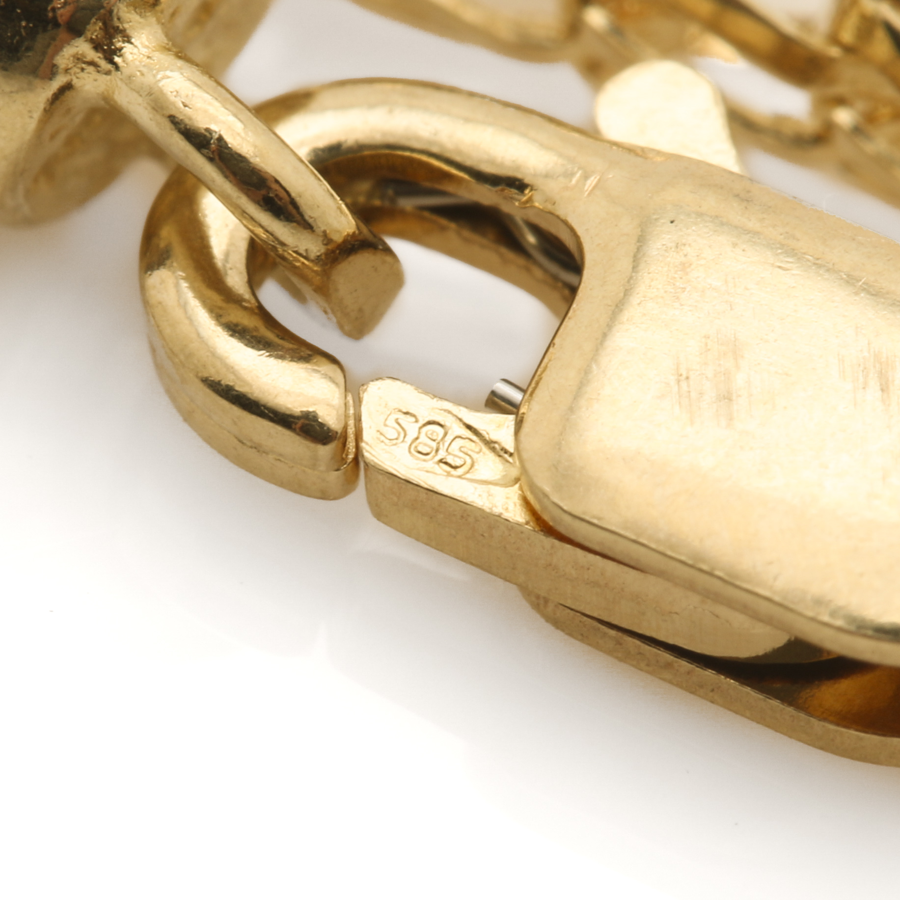 14K Yellow Gold Fancy Round Wheat Chain Necklace