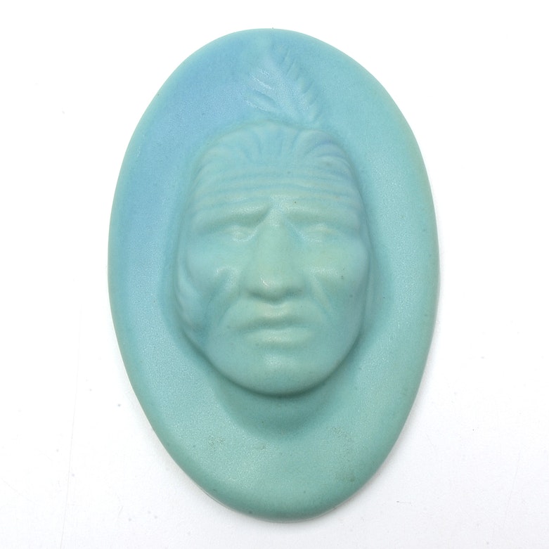 Van Briggle "Indian Head" Man and Woman Plaques