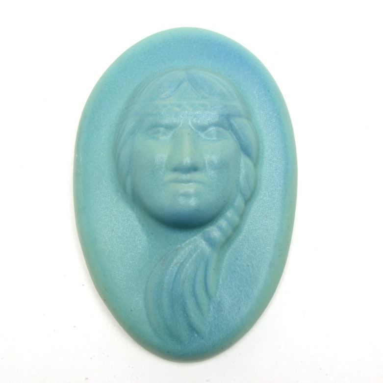 Van Briggle "Indian Head" Man and Woman Plaques