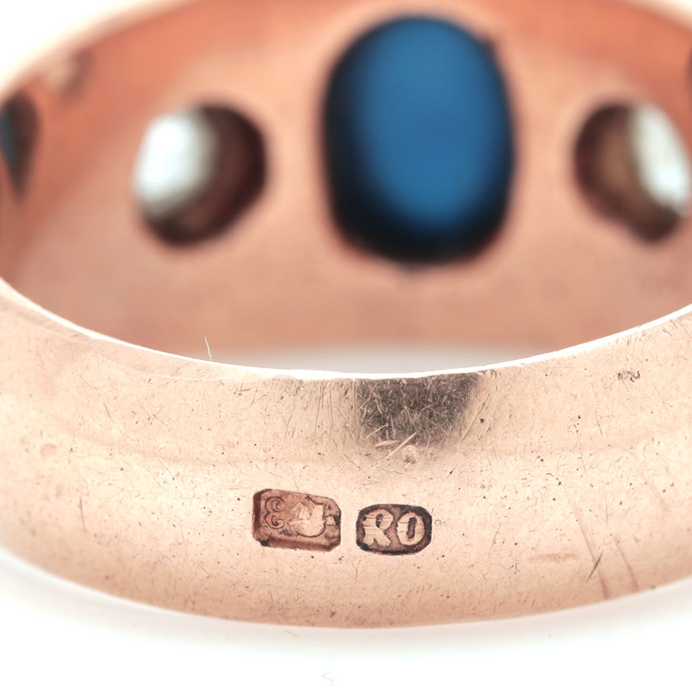 14K Yellow Gold Dyed Chalcedony and Diamond Ring