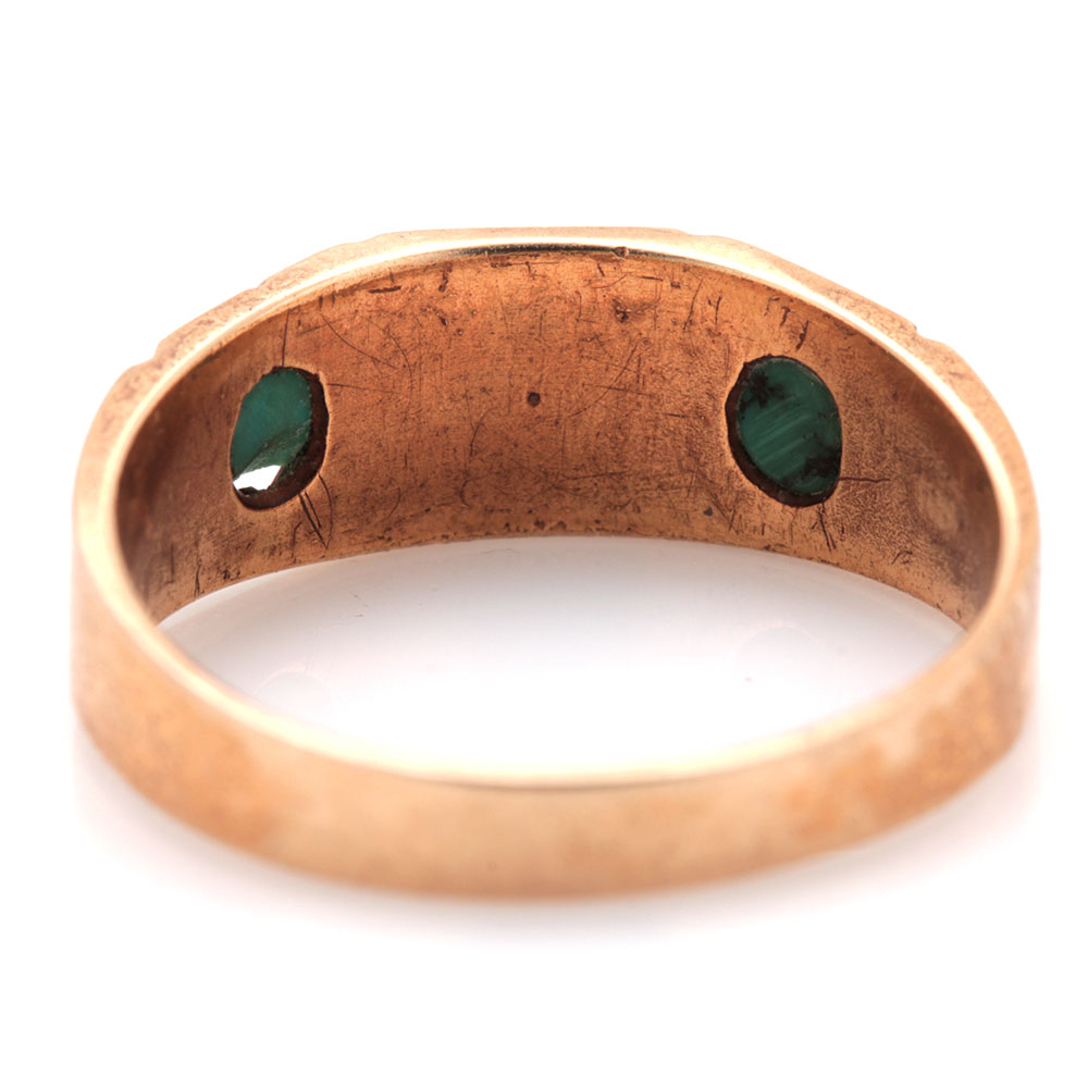 Victorian 15K Yellow Gold Seed Pearl and Turquoise Ring