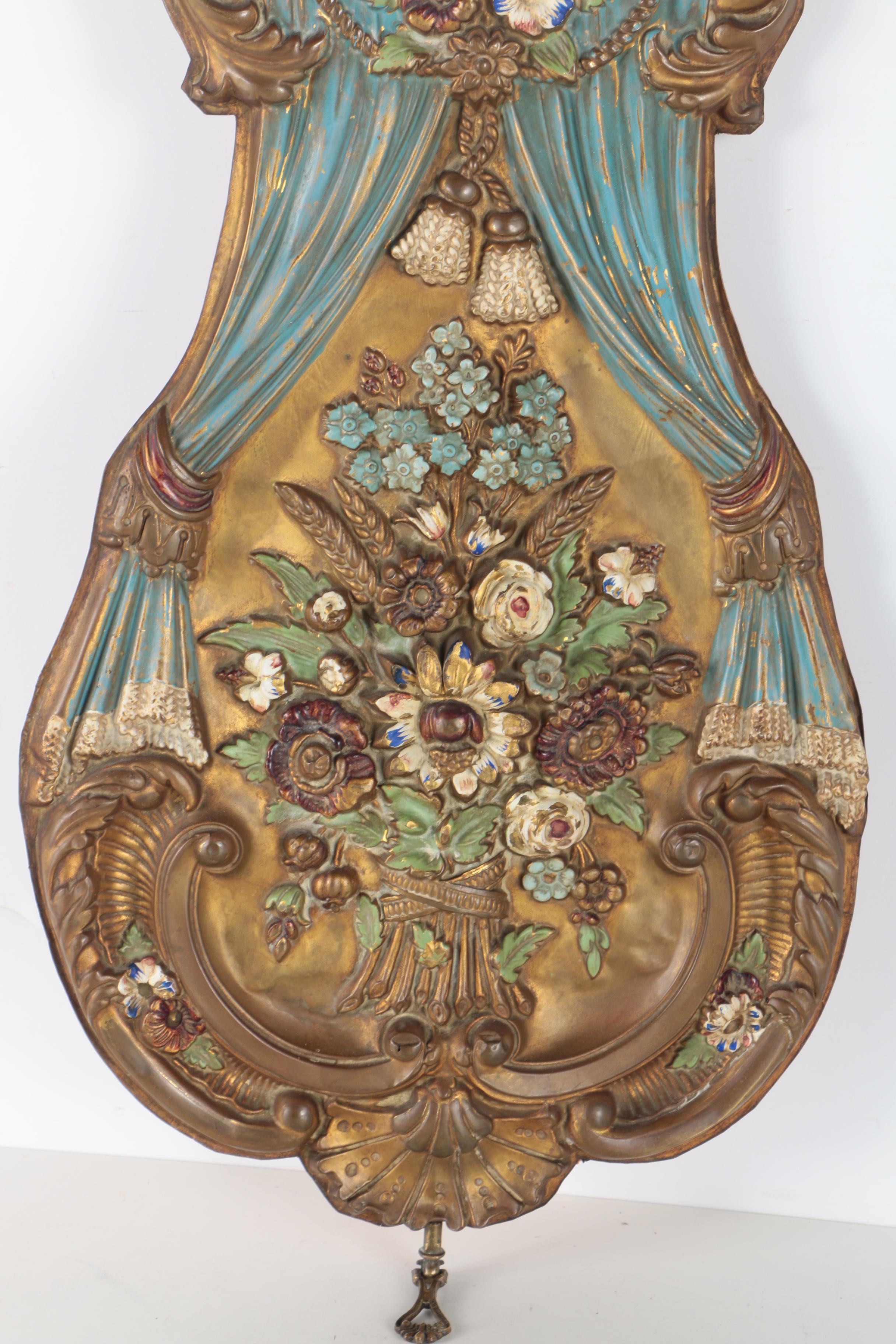 Metal Relief Floral Wall Sculpture