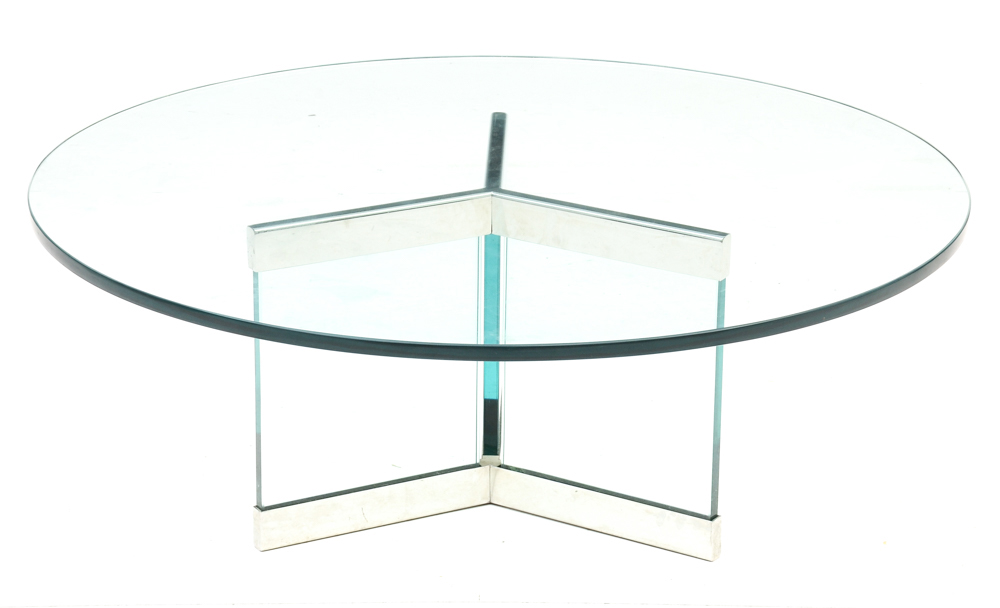Contemporary Style Round Glass Coffee Table