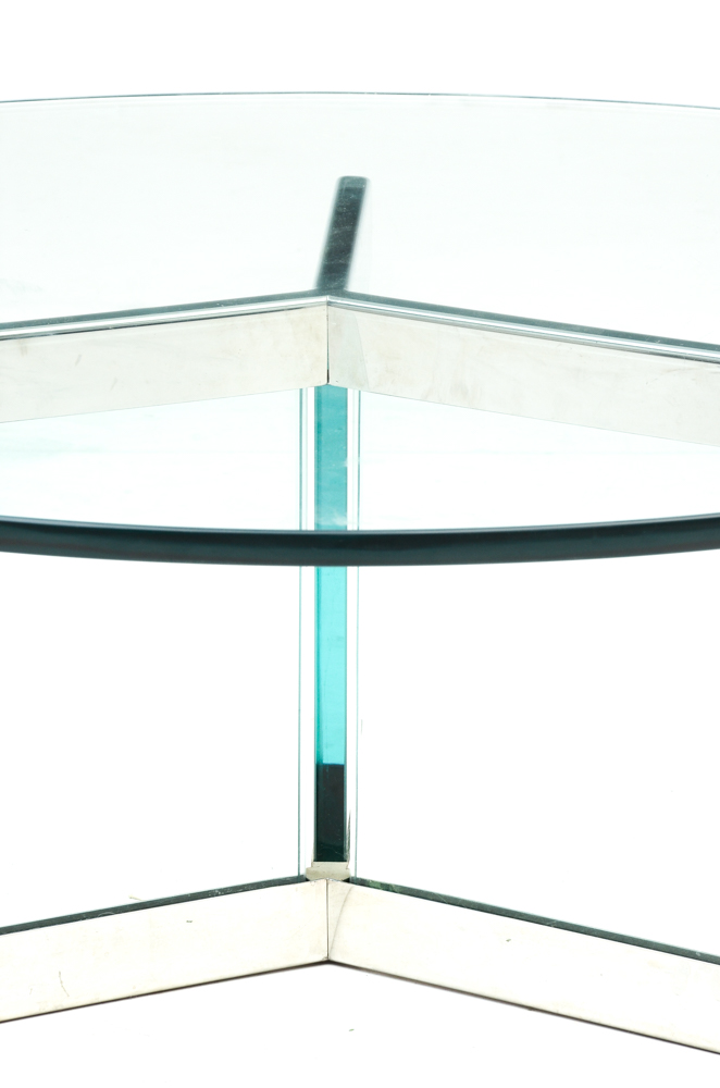 Contemporary Style Round Glass Coffee Table