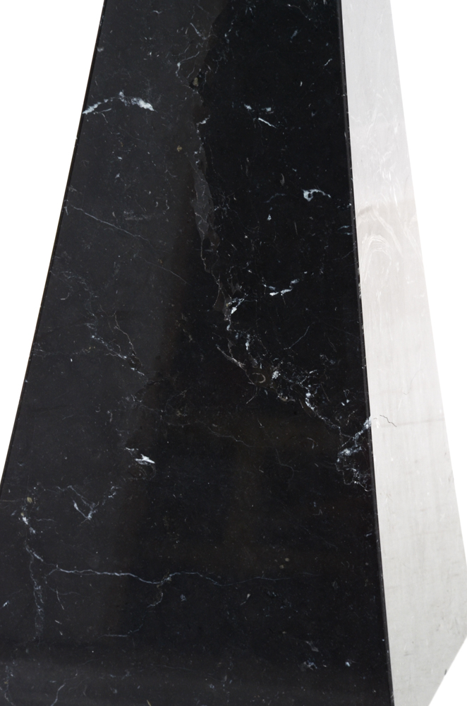 Modernist Round Glass and Black Marble Dining Table