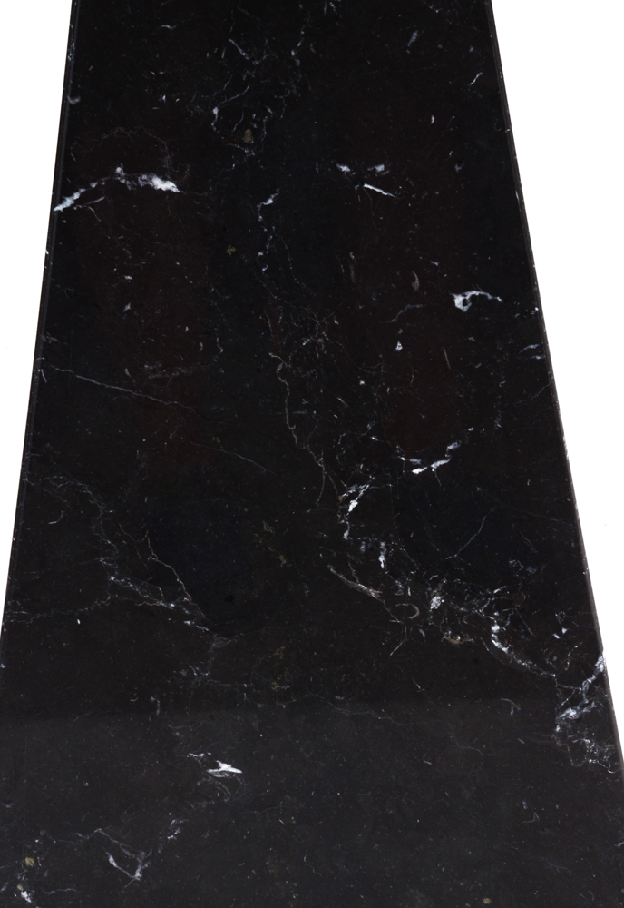 Modernist Round Glass and Black Marble Dining Table