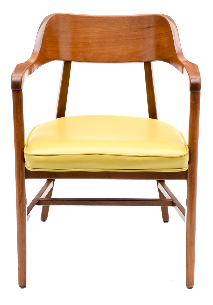 Vintage Mid Century Modern Walnut Barrel Back Chairs