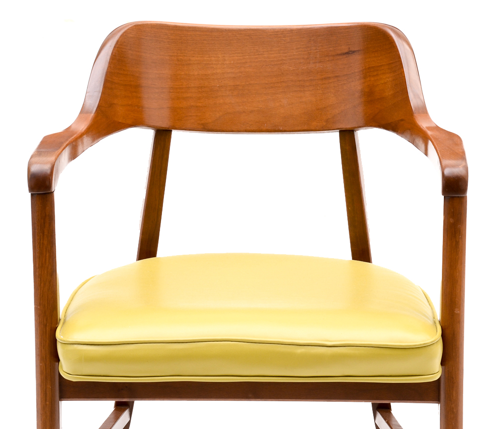 Vintage Mid Century Modern Walnut Barrel Back Chairs