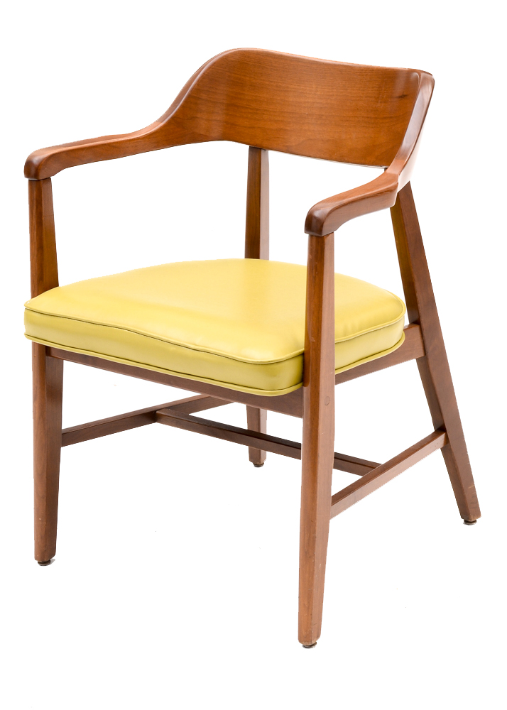 Vintage Mid Century Modern Walnut Barrel Back Chairs