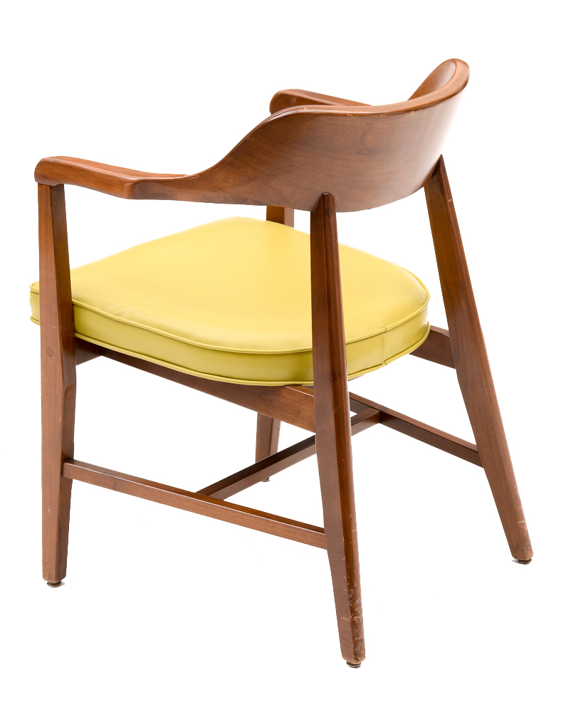 Vintage Mid Century Modern Walnut Barrel Back Chairs