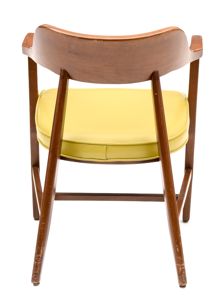 Vintage Mid Century Modern Walnut Barrel Back Chairs