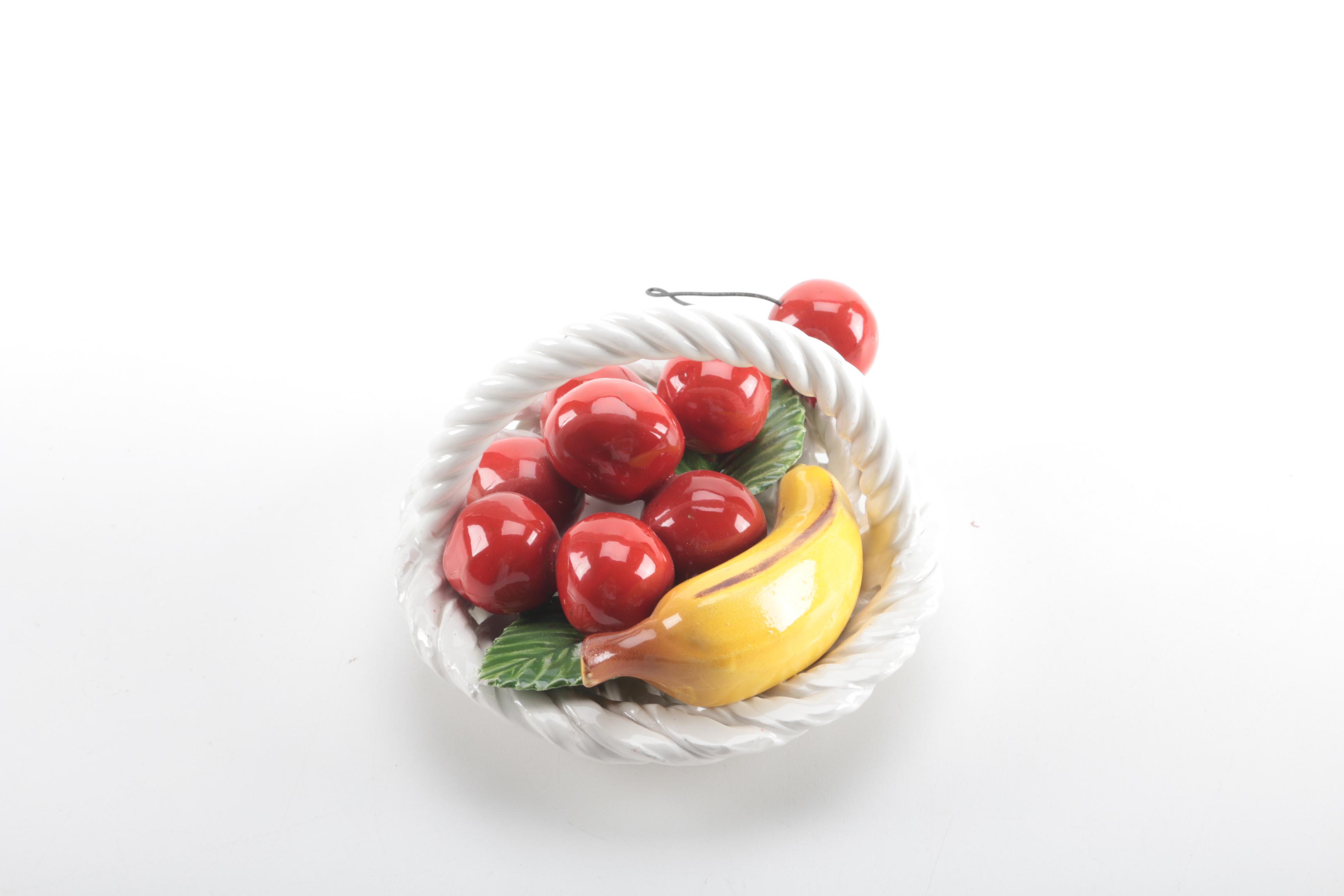 Capodimonte Porcelain Fruit Basket