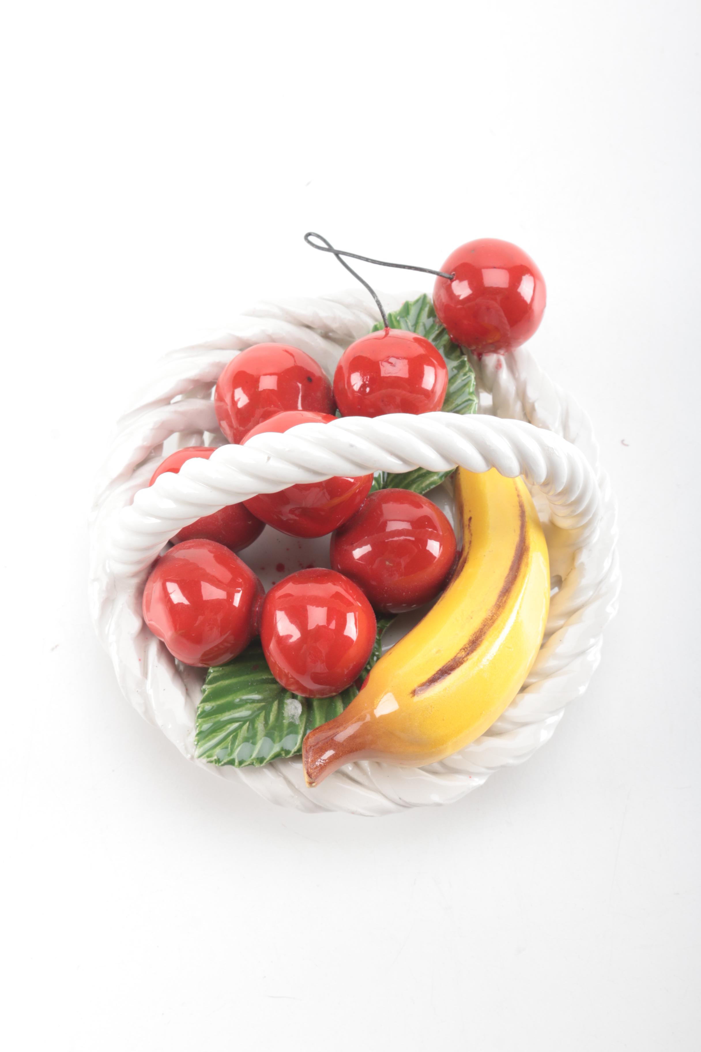 Capodimonte Porcelain Fruit Basket