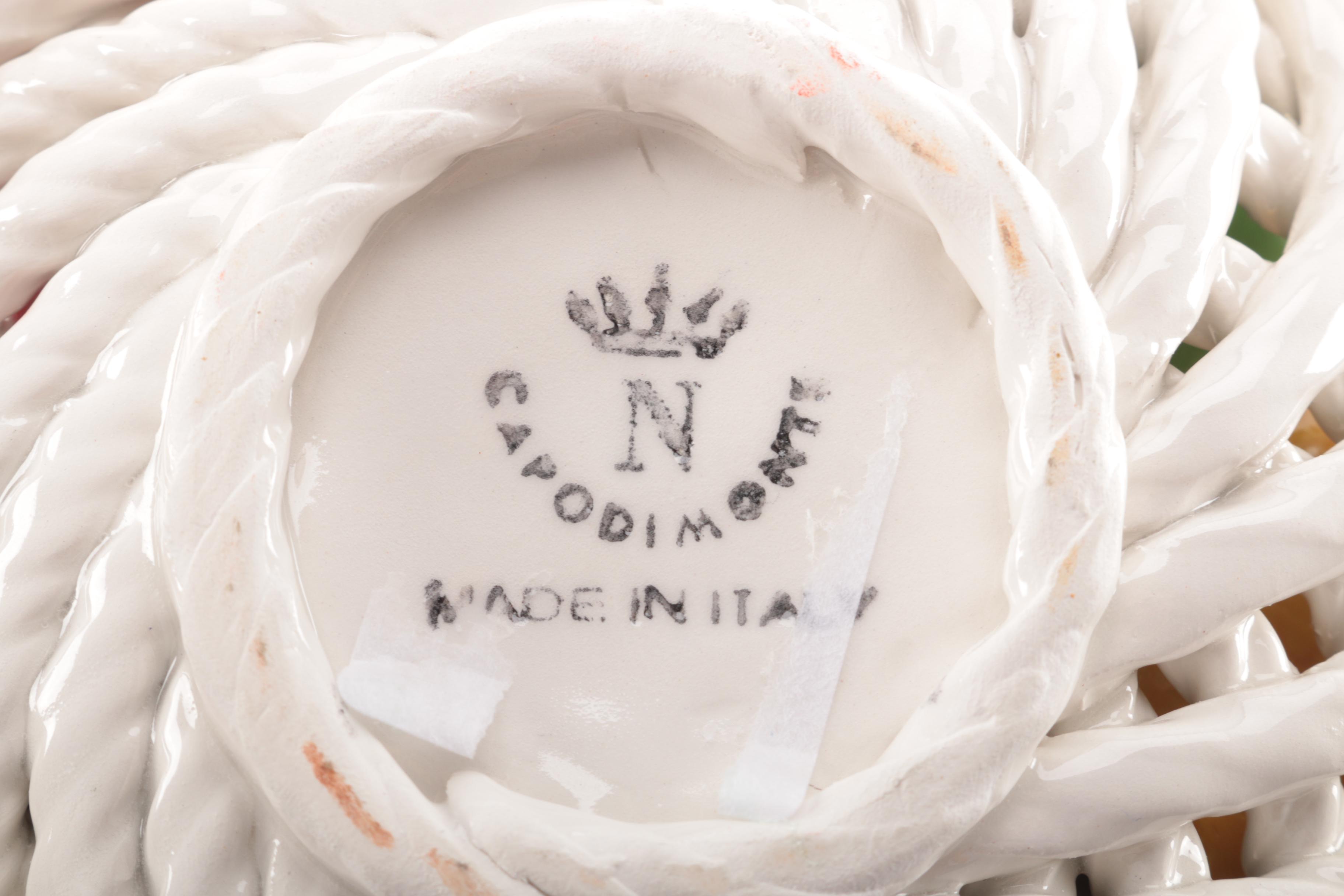 Capodimonte Porcelain Fruit Basket